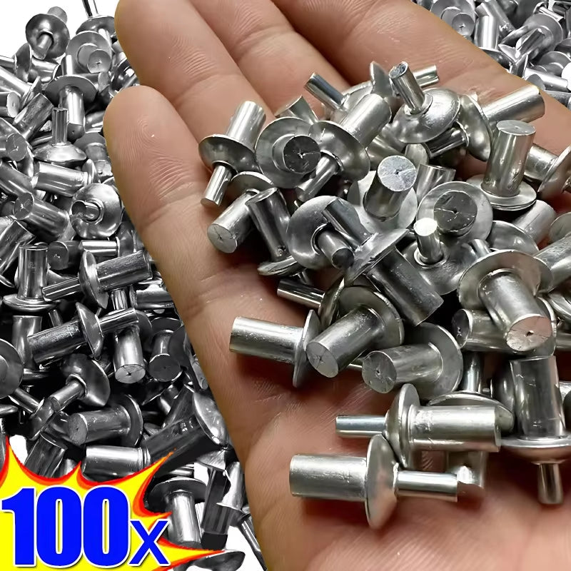 100X Hammer Drive Expansion Rivets Percussion Expansion Aluminum Nail Head Piercing Knock Type Small Tapping Screws Fasteners